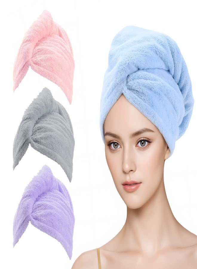 Tecbeauty Microfiber Hair Towel, 4Pcs Hair Wrap for Women Wet Hair Drying Tools - Image 1